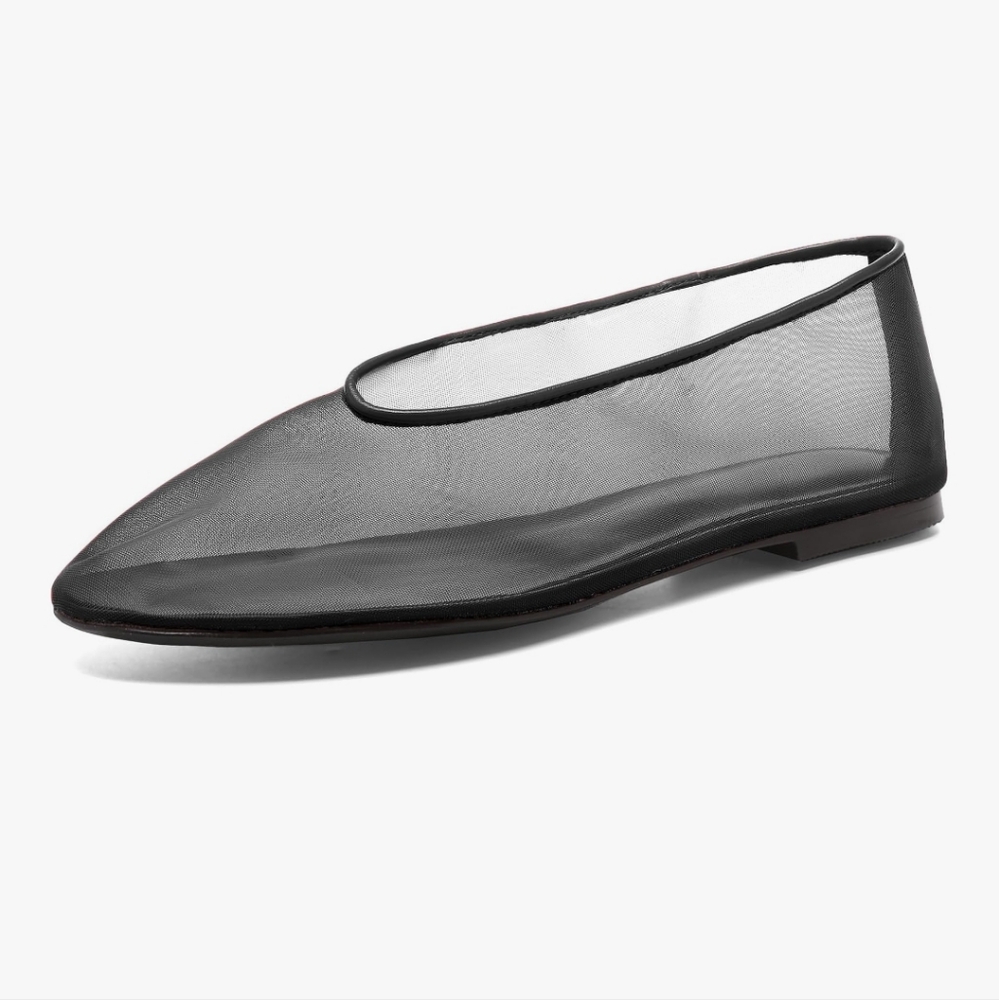 Elegant Black Mesh Women's Flats